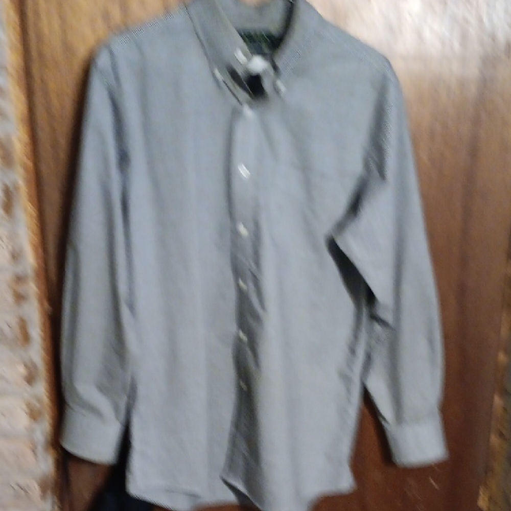 Lauren Ralph Lauren Gray Dress Shirt Long Sleeve Button-Up